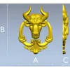 Голова быка в картуше - 3D модель STL для ЧПУ