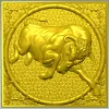 Бык в орнаментальной рамке - STL рельеф для ЧПУ