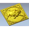 Бык в орнаментальной рамке - STL рельеф для ЧПУ