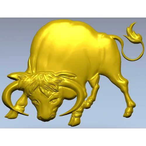 Bull bas-relief STL for CNC - Taurus charging 3D model