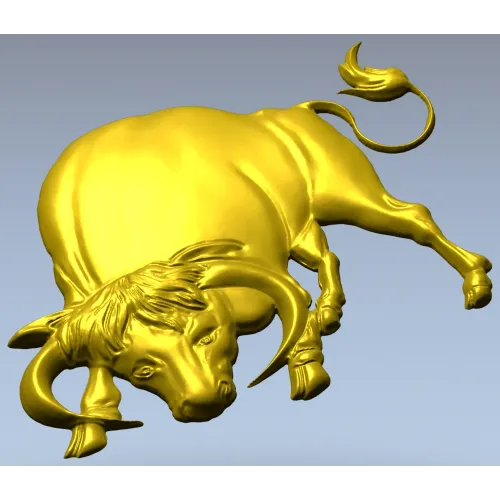 Bull bas-relief STL for CNC - Taurus charging 3D model