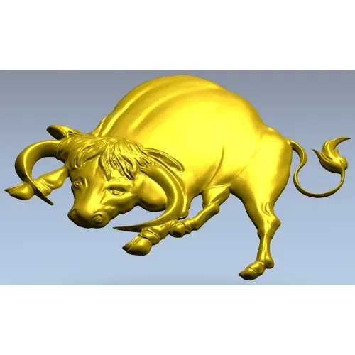 Bull bas-relief STL for CNC - Taurus charging 3D model