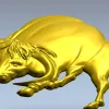 Bull bas-relief STL for CNC - Taurus charging 3D model