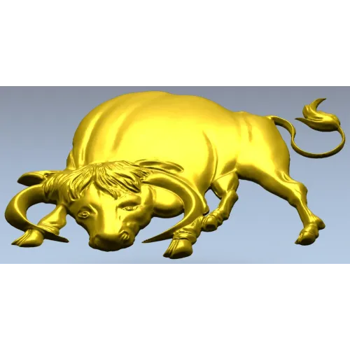 Bull bas-relief STL for CNC - Taurus charging 3D model