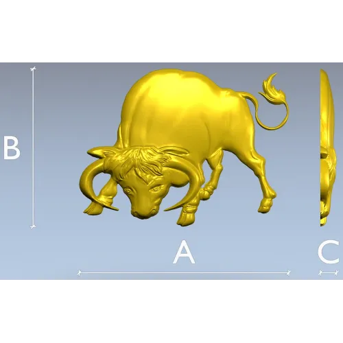 Bull bas-relief STL for CNC - Taurus charging 3D model