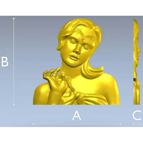 Elysian Maiden Bust - STL 3D Model for CNC