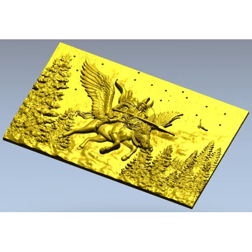 Valkyrie relief STL panel - high-detail 3D model for CNC