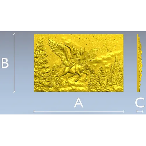 Valkyrie relief STL panel - high-detail 3D model for CNC