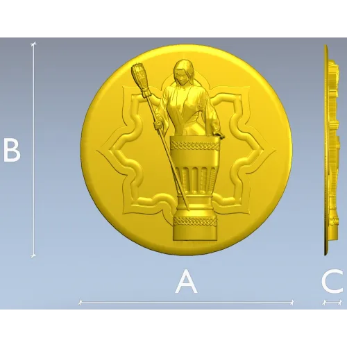 Медальон "Ведьмочка в ступе" - 3D модель STL для ЧПУ