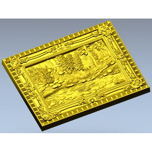 3D модель STL "Великолепный лес" - рельефное панно в резной раме