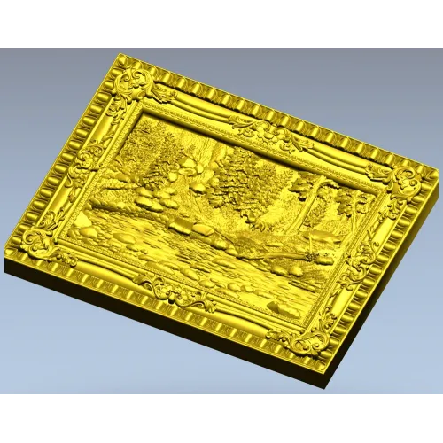 3D модель STL "Великолепный лес" - рельефное панно в резной раме