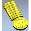 N1 2009, H5N1 2007, BSE 2001, КРАХ СССР 1991, ЧЕРНОБЫЛЬ 1986). Каждая планка отделена тонкой канавкой, что при фрезеровании дает аккуратный рельеф и читаемые микроэлементы. К нижней части ленты крепится круглая медаль с полуприподнятым биологическим симво