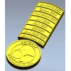 N1 2009, H5N1 2007, BSE 2001, КРАХ СССР 1991, ЧЕРНОБЫЛЬ 1986). Каждая планка отделена тонкой канавкой, что при фрезеровании дает аккуратный рельеф и читаемые микроэлементы. К нижней части ленты крепится круглая медаль с полуприподнятым биологическим симво