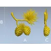 Pine Sprig with Cones - Detailed STL 3D Model for CNC