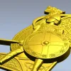 Викинг-щит - рельефная накладка STL для ЧПУ
