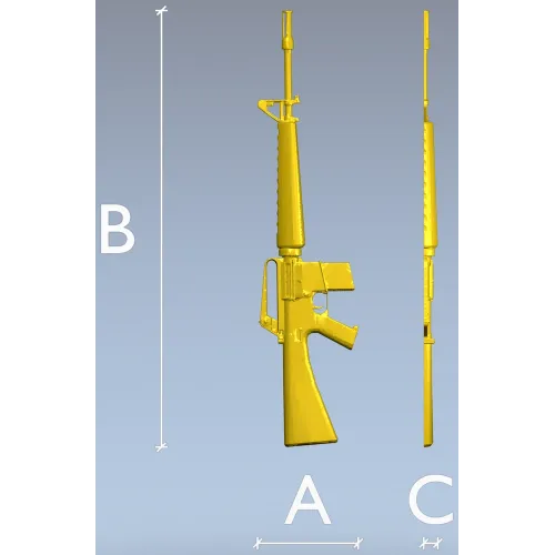 3D модель винтовки M16 в формате STL для ЧПУ