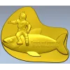 Дайвер на рыбе - 3D модель STL для ЧПУ