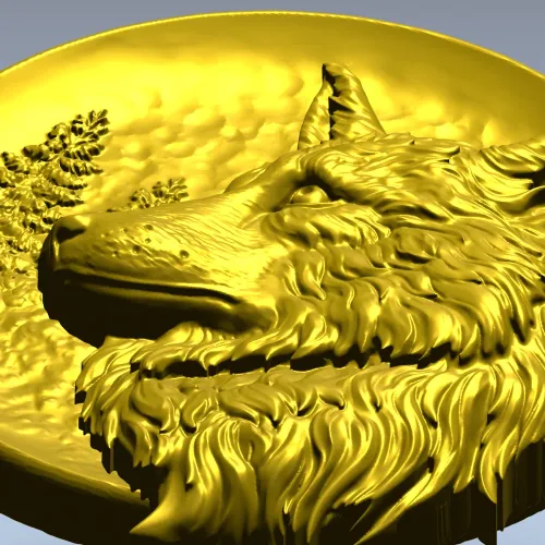 3D модель "Лунный волк" - рельеф для ЧПУ в формате STL