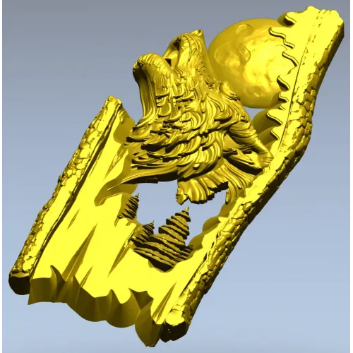 Волк под Луной - рельефная 3D модель STL для ЧПУ
