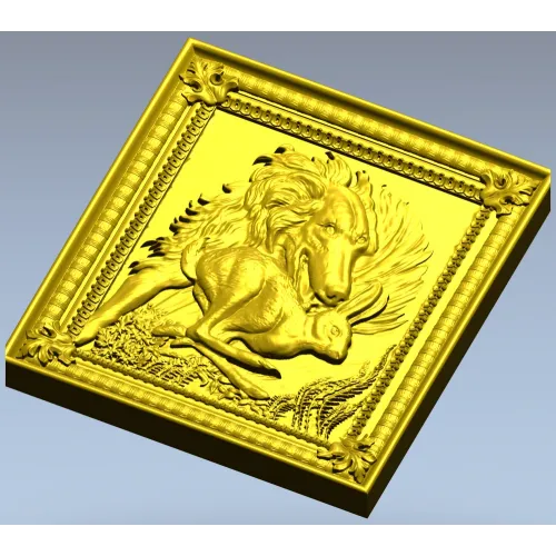 Wolf and Hare High-Relief Panel STL