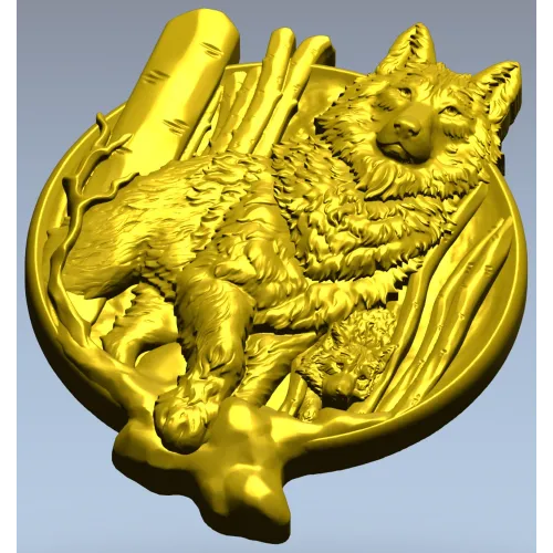 Волчья тарелка - рельефная 3D модель STL для ЧПУ