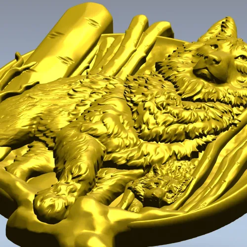 Волчья тарелка - рельефная 3D модель STL для ЧПУ