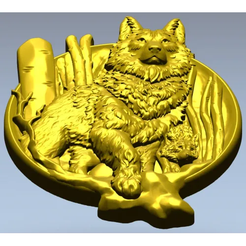 Волчья тарелка - рельефная 3D модель STL для ЧПУ