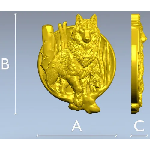 Волчья тарелка - рельефная 3D модель STL для ЧПУ