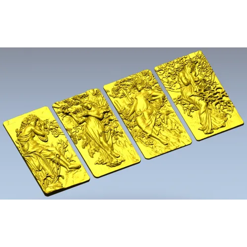 Four Seasons High-Relief Panels STL
