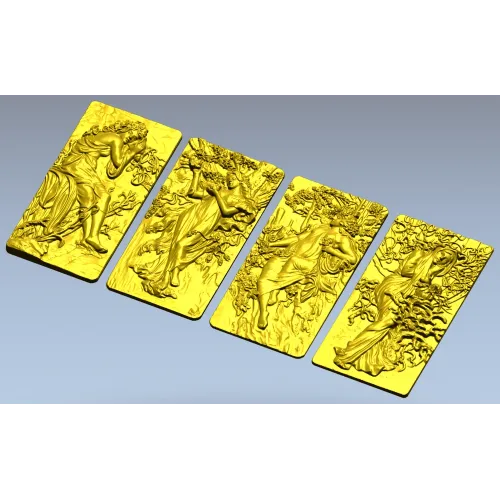 Four Seasons High-Relief Panels STL