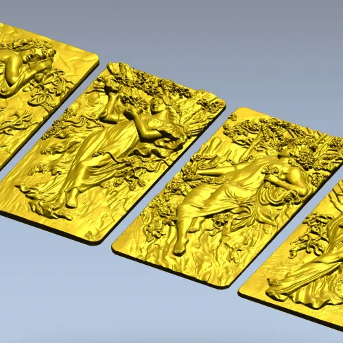 Four Seasons High-Relief Panels STL