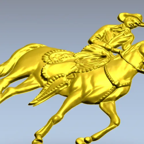 3D модель STL - Всадник в седле, рельеф для ЧПУ