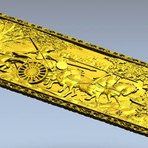 Triumphal Chariot Relief - high-relief STL 3D model for CNC