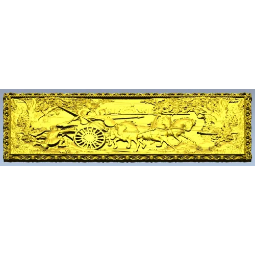 Triumphal Chariot Relief - high-relief STL 3D model for CNC