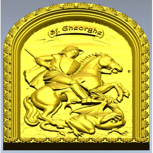 Георгий Победоносец - рельефная панель STL для ЧПУ