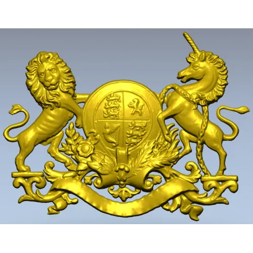 Royal Coat of Arms 3D STL model for CNC carving