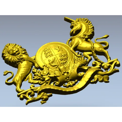 Royal Coat of Arms 3D STL model for CNC carving