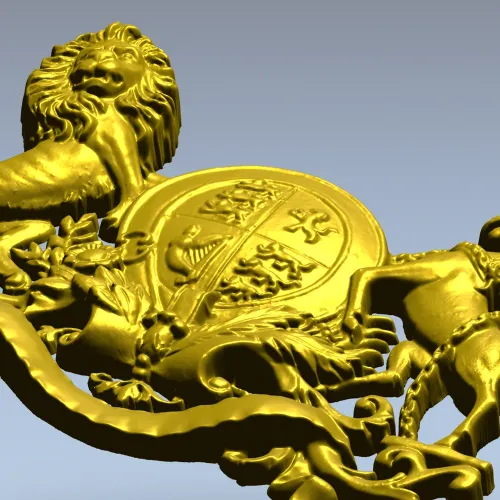 Royal Coat of Arms 3D STL model for CNC carving