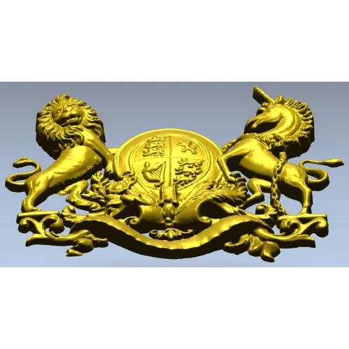 Royal Coat of Arms 3D STL model for CNC carving