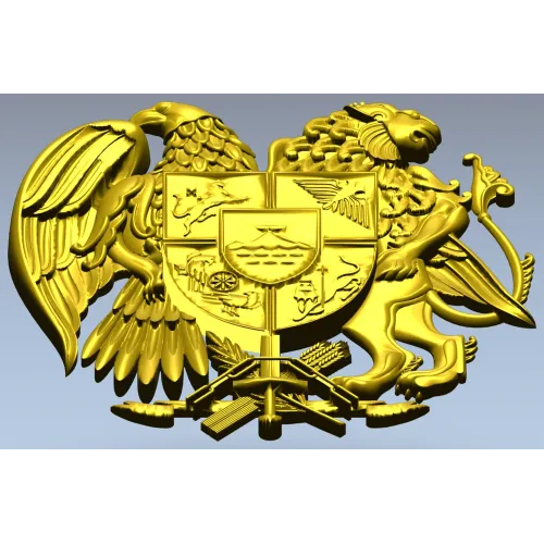 Armenian Coat of Arms STL 3D Relief for CNC