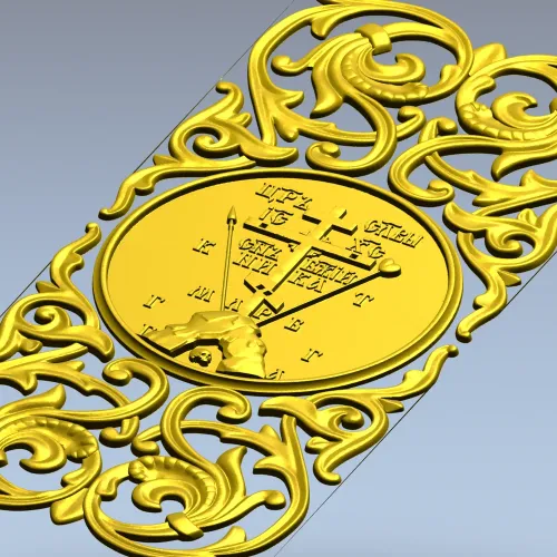 Golgotha Medallion Acanthus Panel - STL for CNC