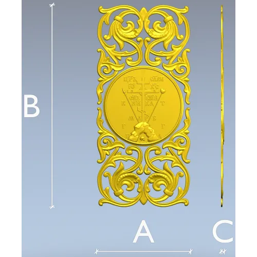 Golgotha Medallion Acanthus Panel - STL for CNC