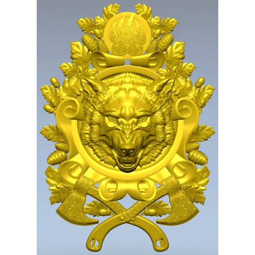 Волчья эмблема - 3D модель STL для ЧПУ
