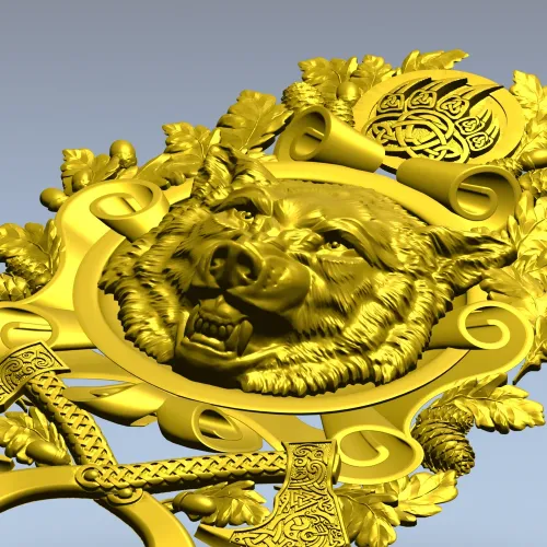 Волчья эмблема - 3D модель STL для ЧПУ