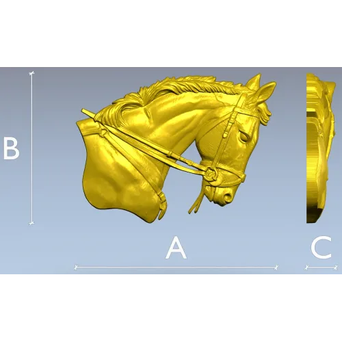 Horse head relief STL - high-detail 3D model for CNC carving