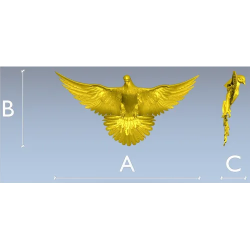 Soaring Dove Relief - 3D STL model for CNC milling