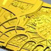 Город из окна - декоративная панель в рельефе (STL)