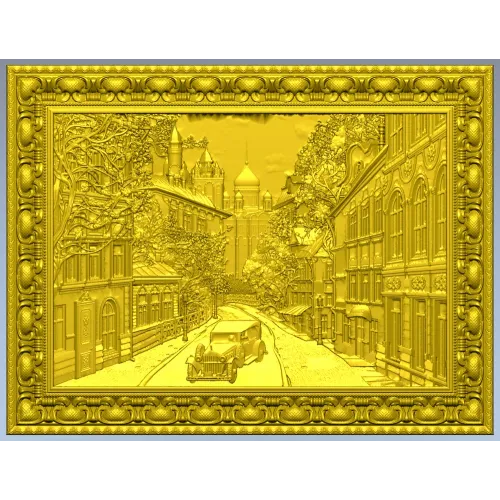 Vintage Boulevard - high-relief STL for CNC carving