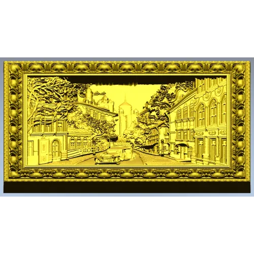 Vintage Boulevard - high-relief STL for CNC carving
