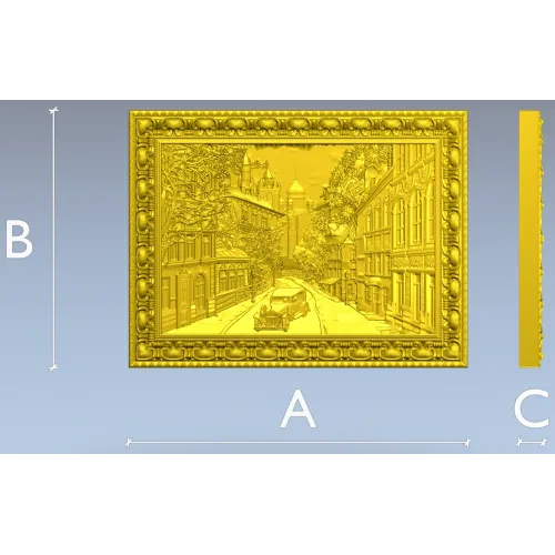 Vintage Boulevard - high-relief STL for CNC carving